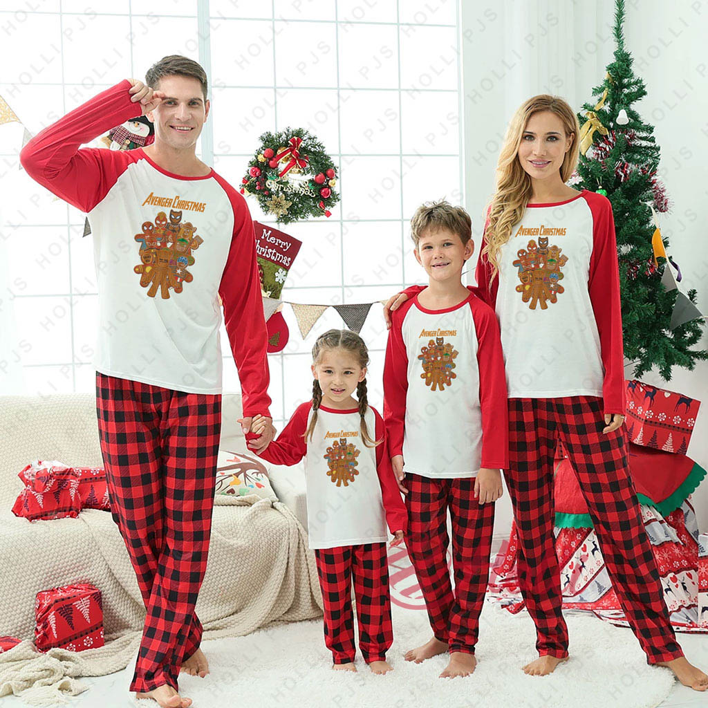 Avengers Christmas Marvel Gingerbread Cookie Matching Pajamas Sets