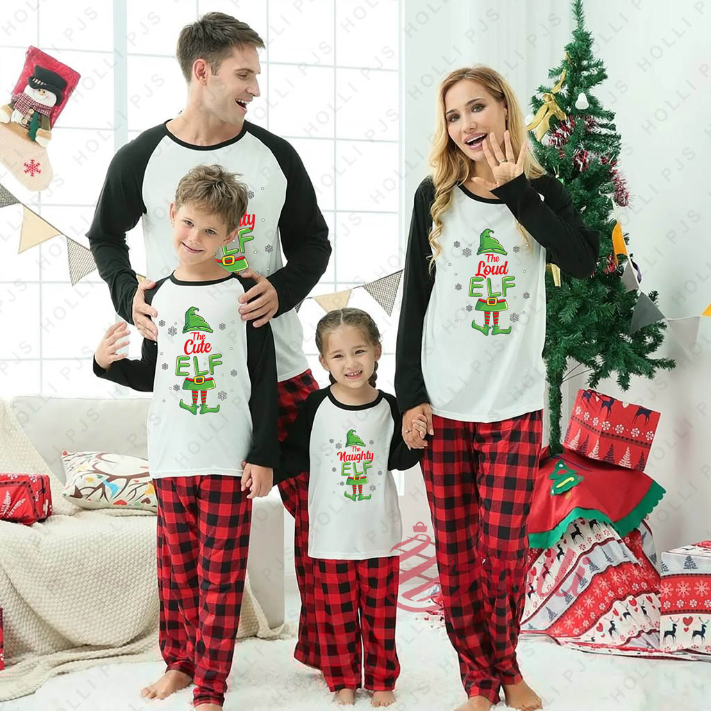 Custom Elf Snowflake Family Christmas Pajamas Sets - Holli Pajama Set