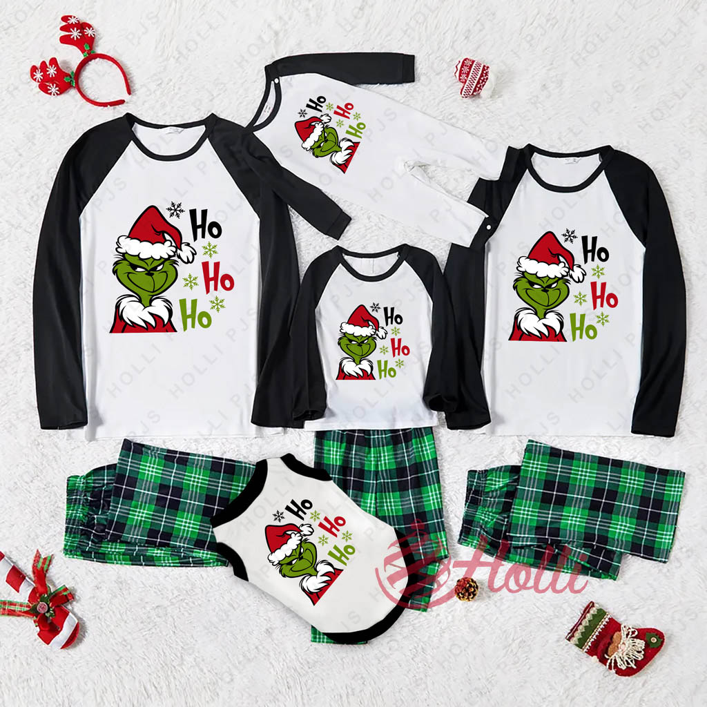 Funny Family Christmas Pajamas The Grinch Ho Ho Ho