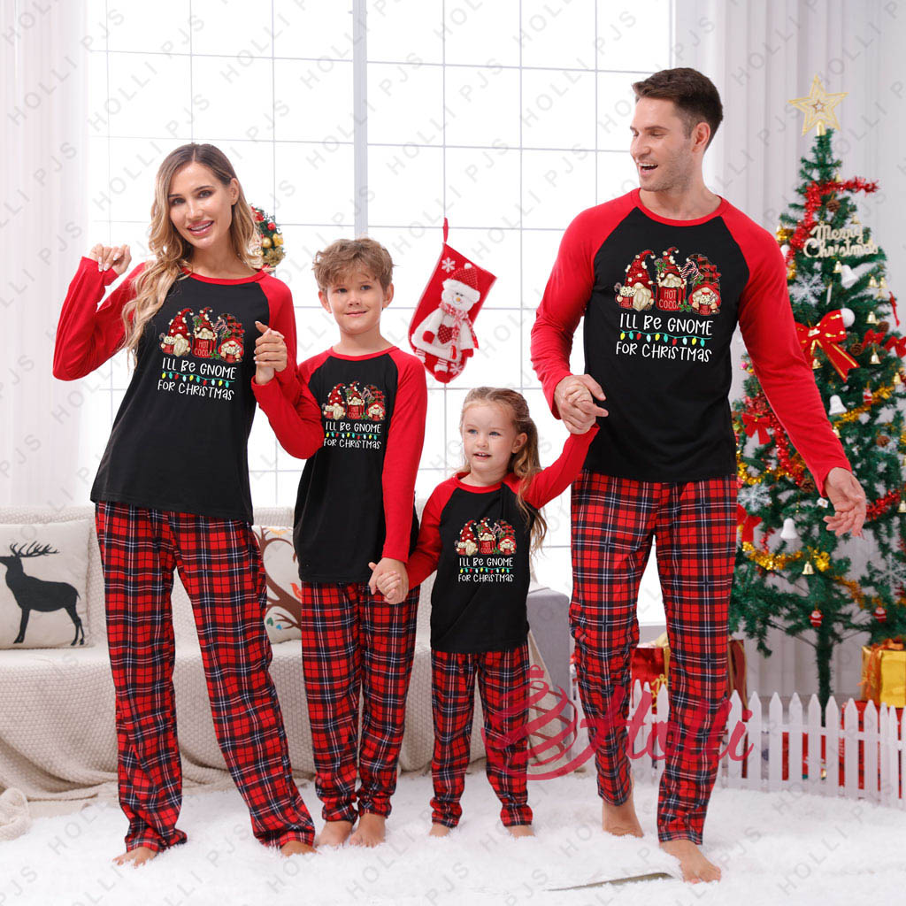 I'll Be Gnome For Christmas Plaid Family Christmas Pajamas