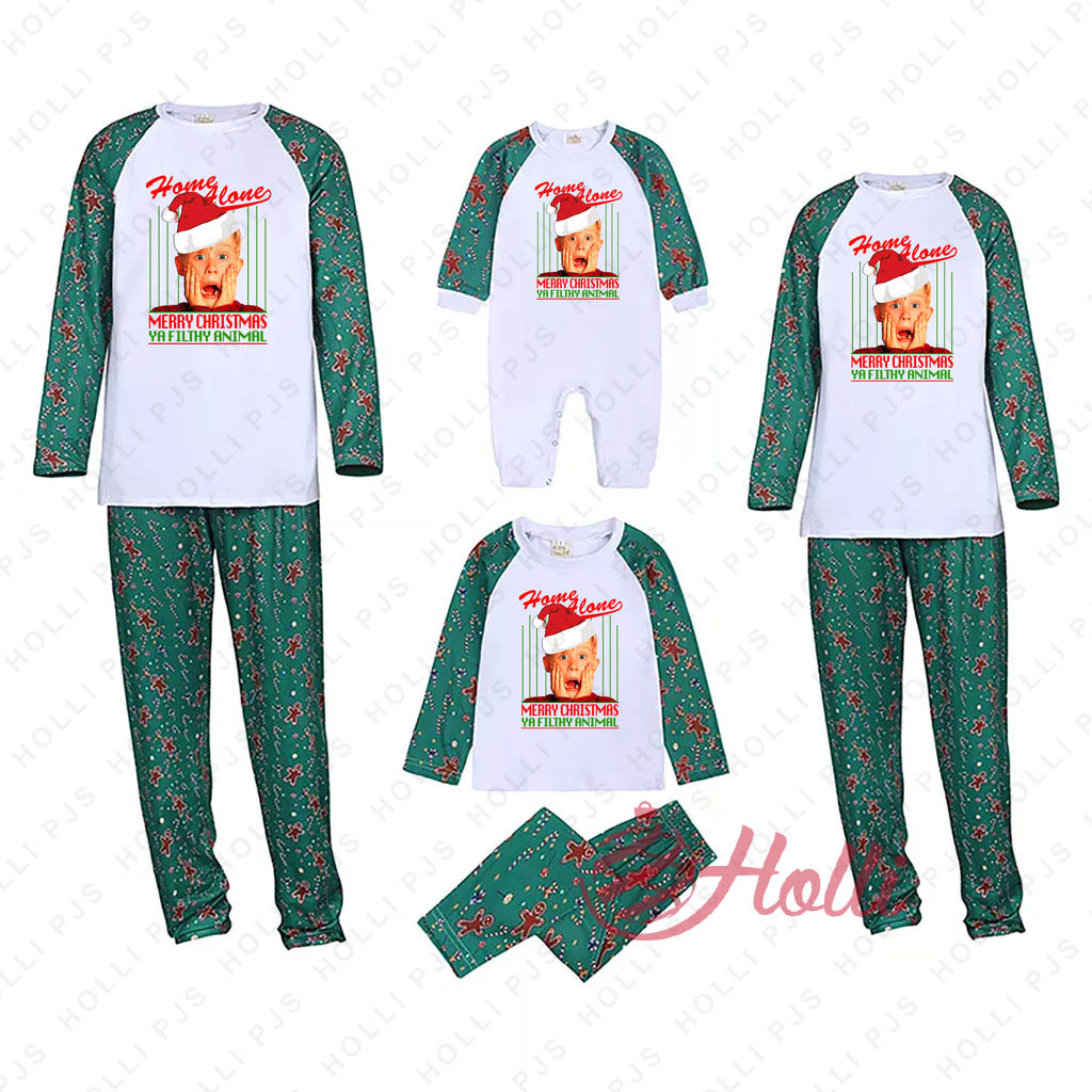 Matching Family Pjs Home Alone Kevin Wear Santa Hat