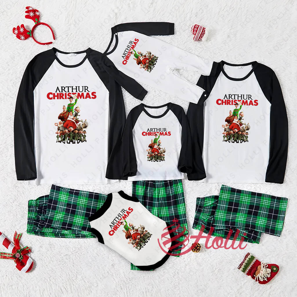 Arthur Christmas Family And Dog Christmas Pajamas (1)