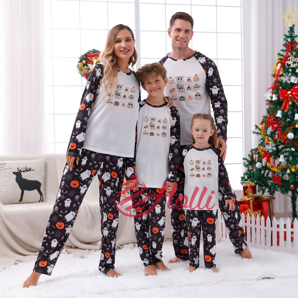 Cute Pumpkin Matching Halloween Pajamas