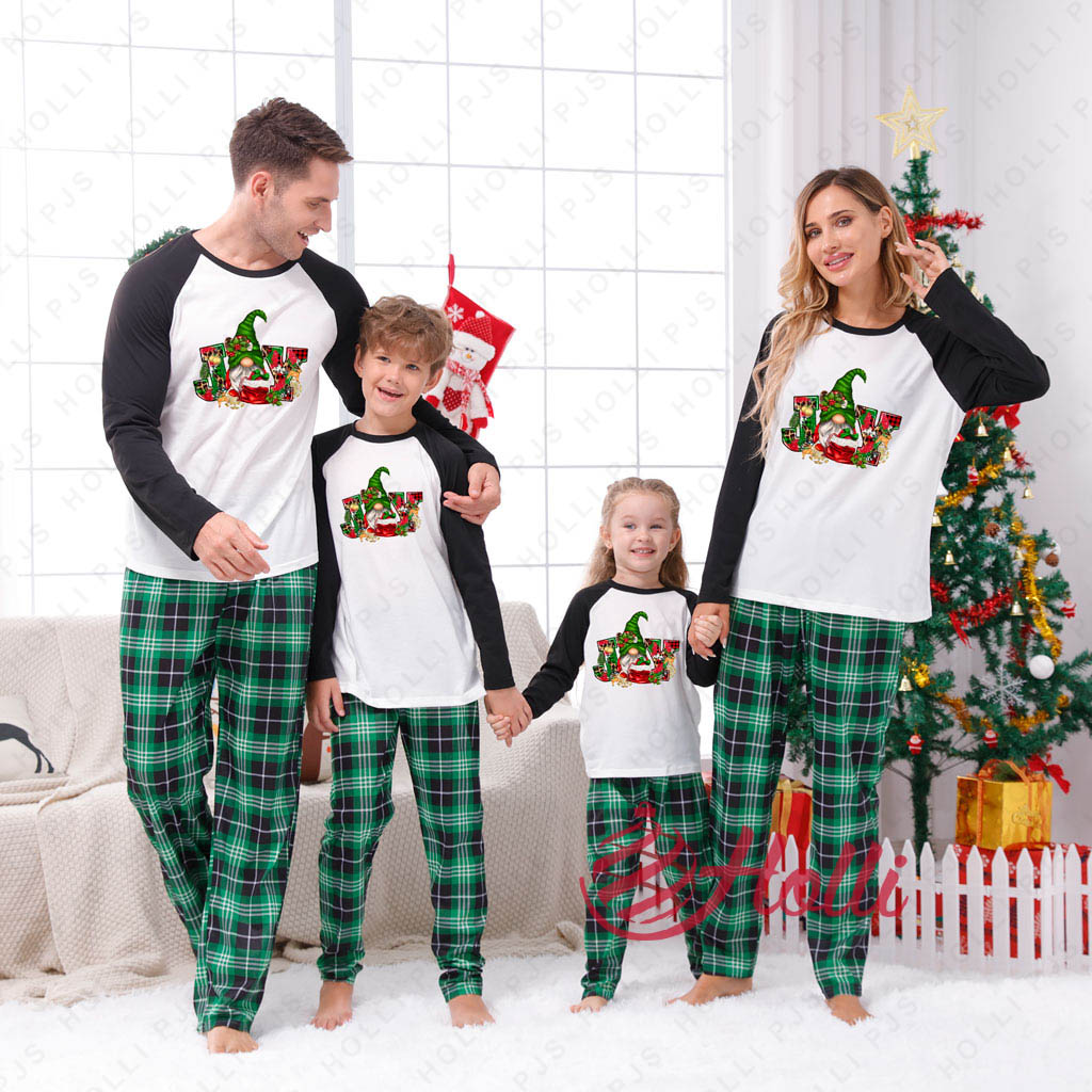 Joy Funny Gnome Gap Family Christmas Pajamas (1)