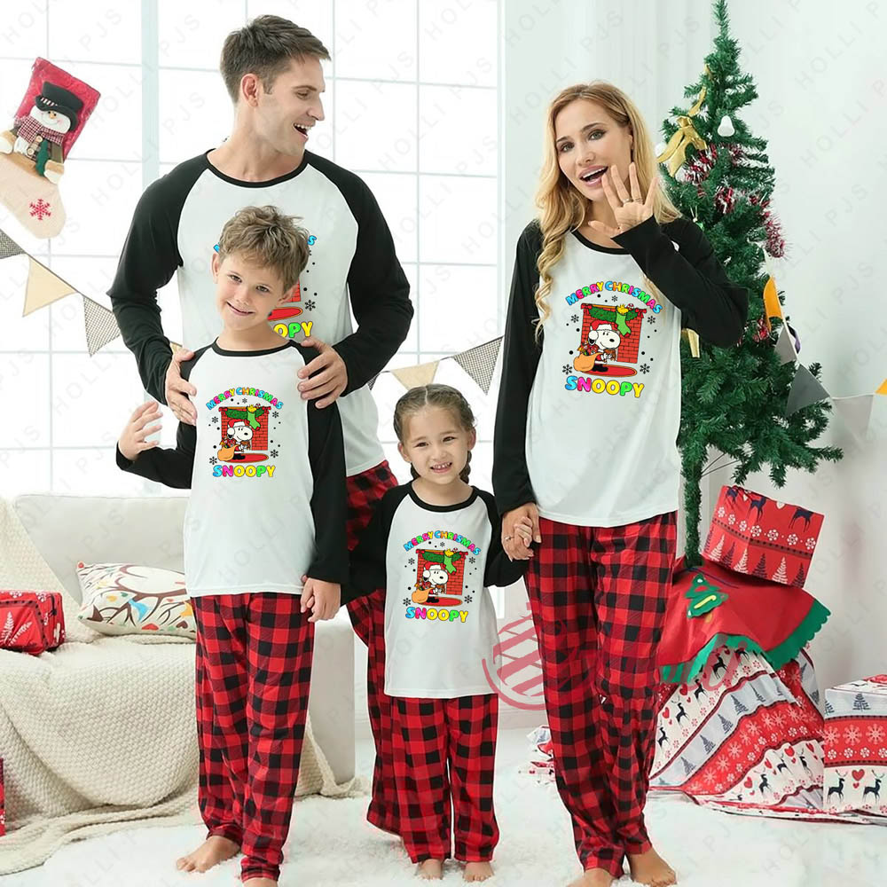 Cute Santa Snoopy Merry Xmas Family Matching Christmas Pjs